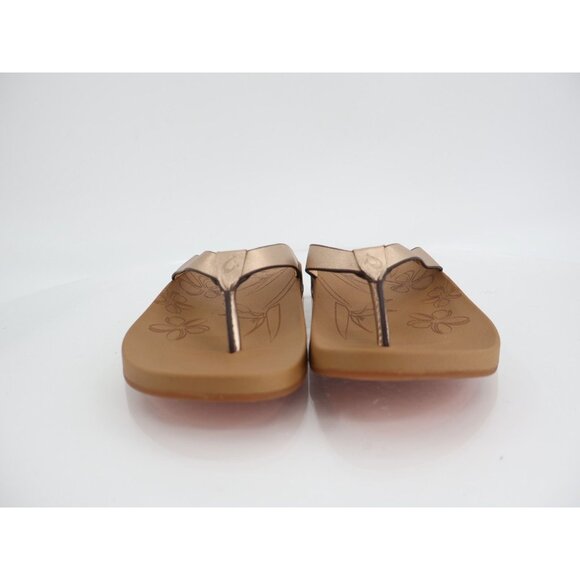 Olukai Kipe'a Slide Sandal Women Size 6 Rose Gold Metallic Thong Flip Flop - Picture 3 of 12